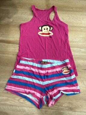 Paul Frank Hot Pink Tank & Striped Shorts Pajama Set